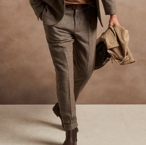 Gorgeous Relaxed Tapered Herringbone Suit Pants